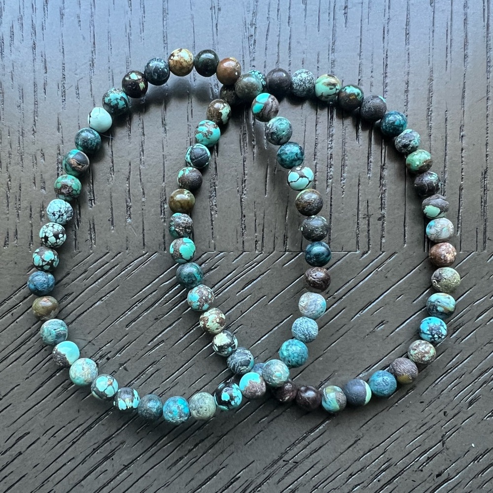 ( ONE ) Turquoise bracelet 5mm SIZE 6.5’